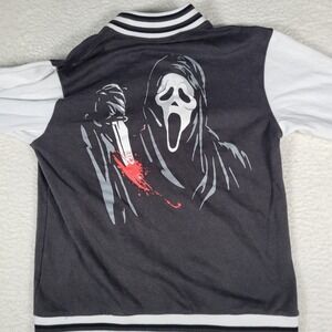 Ghostface Scream Varsity Jacket Mens Small Grey‎ White 96 Graphic Slasher Horror